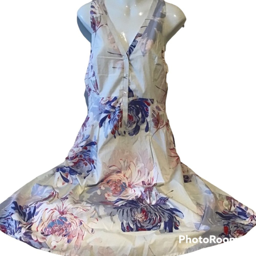 Dress 12 NWT $119 Tag Purple Pink Floral Gianni Bini